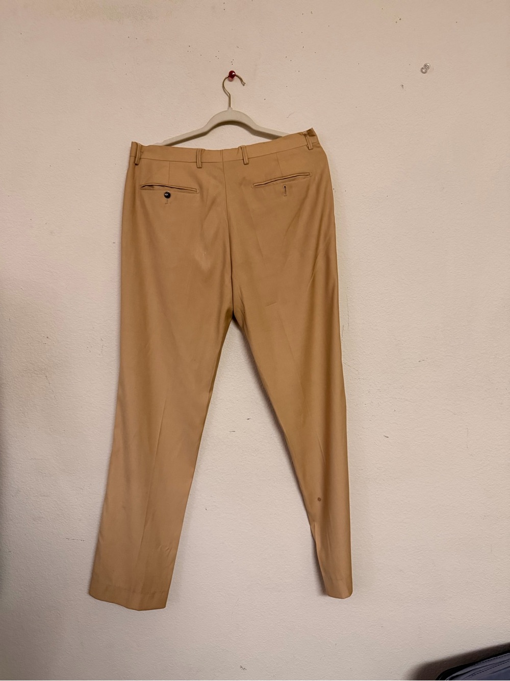 Thierry Mugler Paris Vintage Mens 36 Tan Dress Pants Wool Blend Made in France C